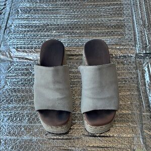 Toms Women's Slide Sandals in Taupe and Brown